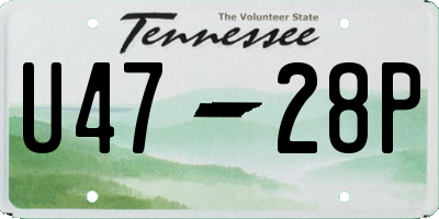 TN license plate U4728P
