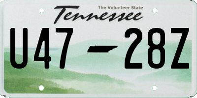 TN license plate U4728Z