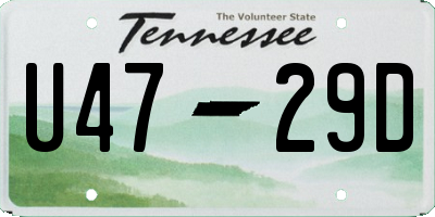 TN license plate U4729D