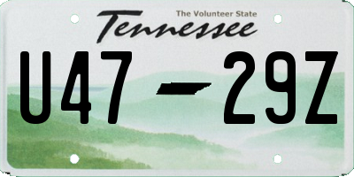 TN license plate U4729Z