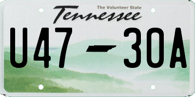 TN license plate U4730A