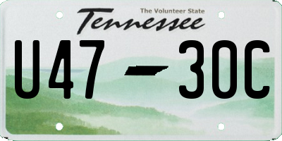 TN license plate U4730C
