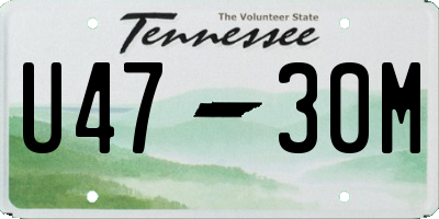 TN license plate U4730M