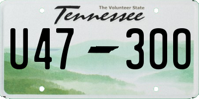 TN license plate U4730O