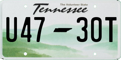 TN license plate U4730T