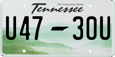 TN license plate U4730U