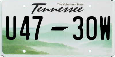 TN license plate U4730W