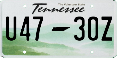 TN license plate U4730Z