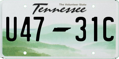 TN license plate U4731C