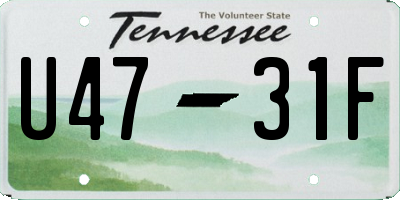 TN license plate U4731F