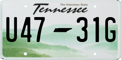 TN license plate U4731G