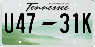 TN license plate U4731K