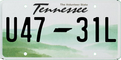 TN license plate U4731L