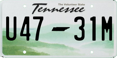 TN license plate U4731M