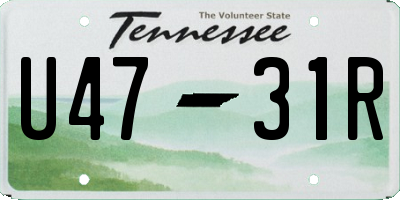 TN license plate U4731R