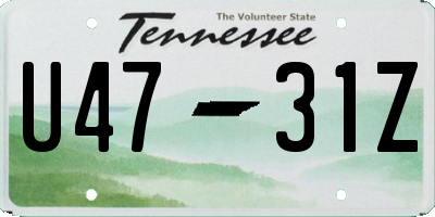 TN license plate U4731Z