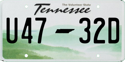 TN license plate U4732D