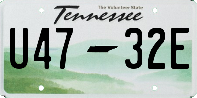 TN license plate U4732E