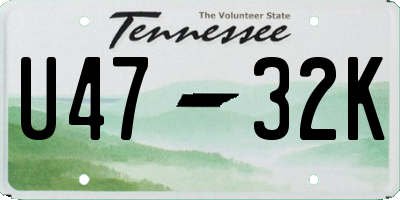TN license plate U4732K