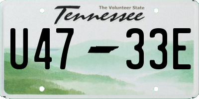 TN license plate U4733E