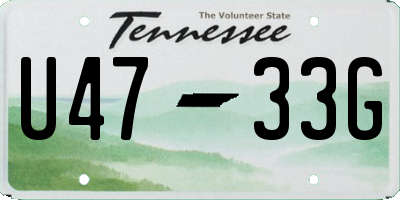 TN license plate U4733G