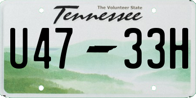 TN license plate U4733H