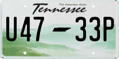TN license plate U4733P