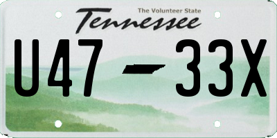TN license plate U4733X