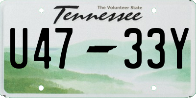 TN license plate U4733Y