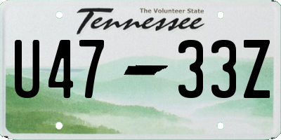 TN license plate U4733Z