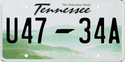 TN license plate U4734A