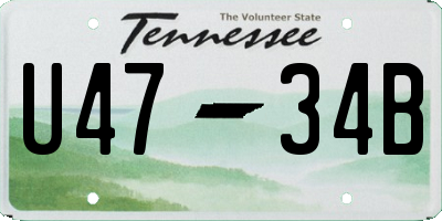TN license plate U4734B