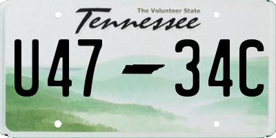 TN license plate U4734C