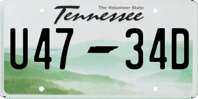 TN license plate U4734D