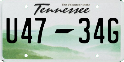 TN license plate U4734G
