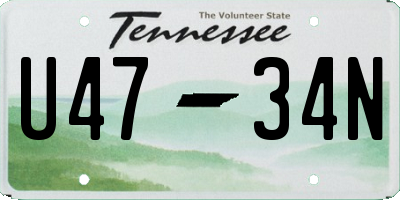 TN license plate U4734N