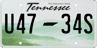 TN license plate U4734S