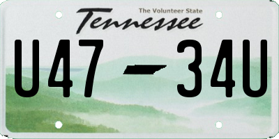 TN license plate U4734U