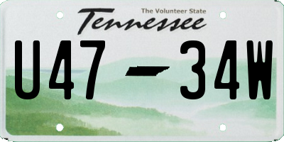 TN license plate U4734W