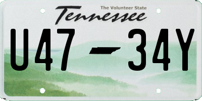 TN license plate U4734Y