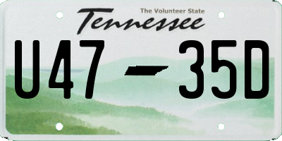TN license plate U4735D