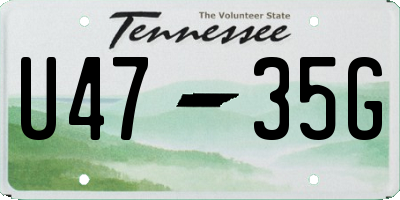 TN license plate U4735G