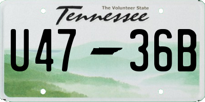 TN license plate U4736B