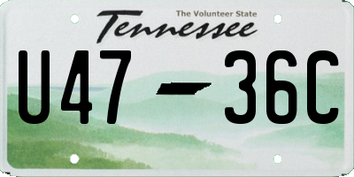 TN license plate U4736C