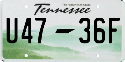 TN license plate U4736F