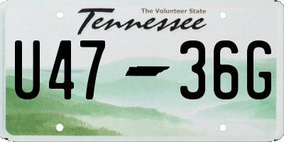 TN license plate U4736G