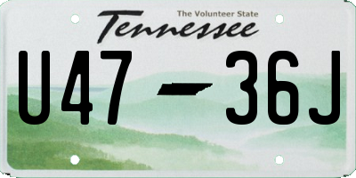 TN license plate U4736J