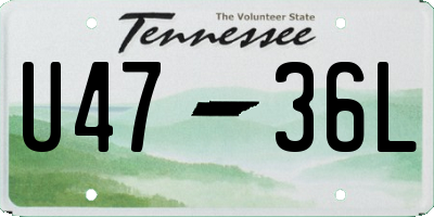 TN license plate U4736L