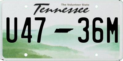 TN license plate U4736M