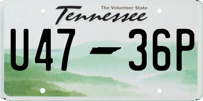 TN license plate U4736P